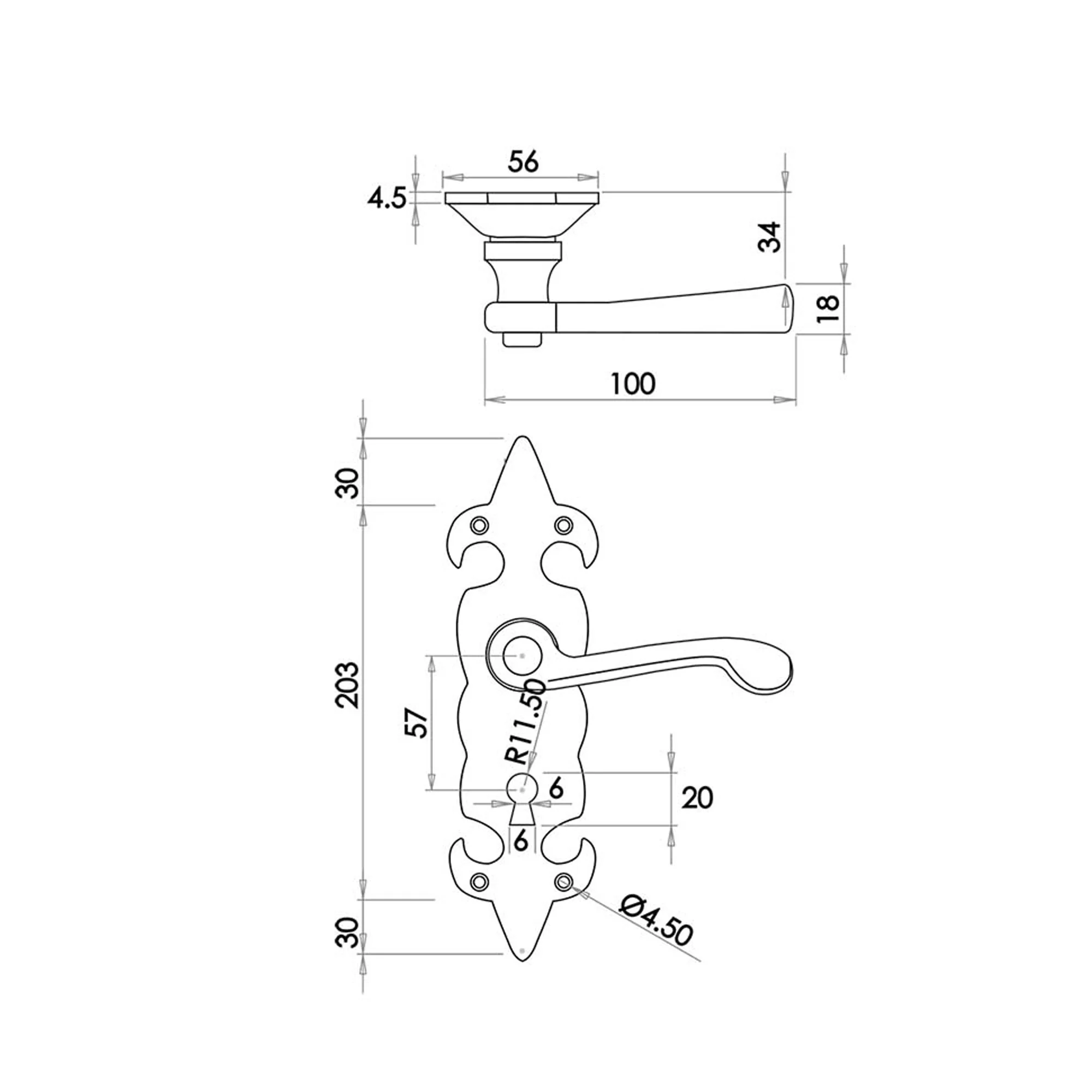 FDL Black Backplate Handle - Image 4