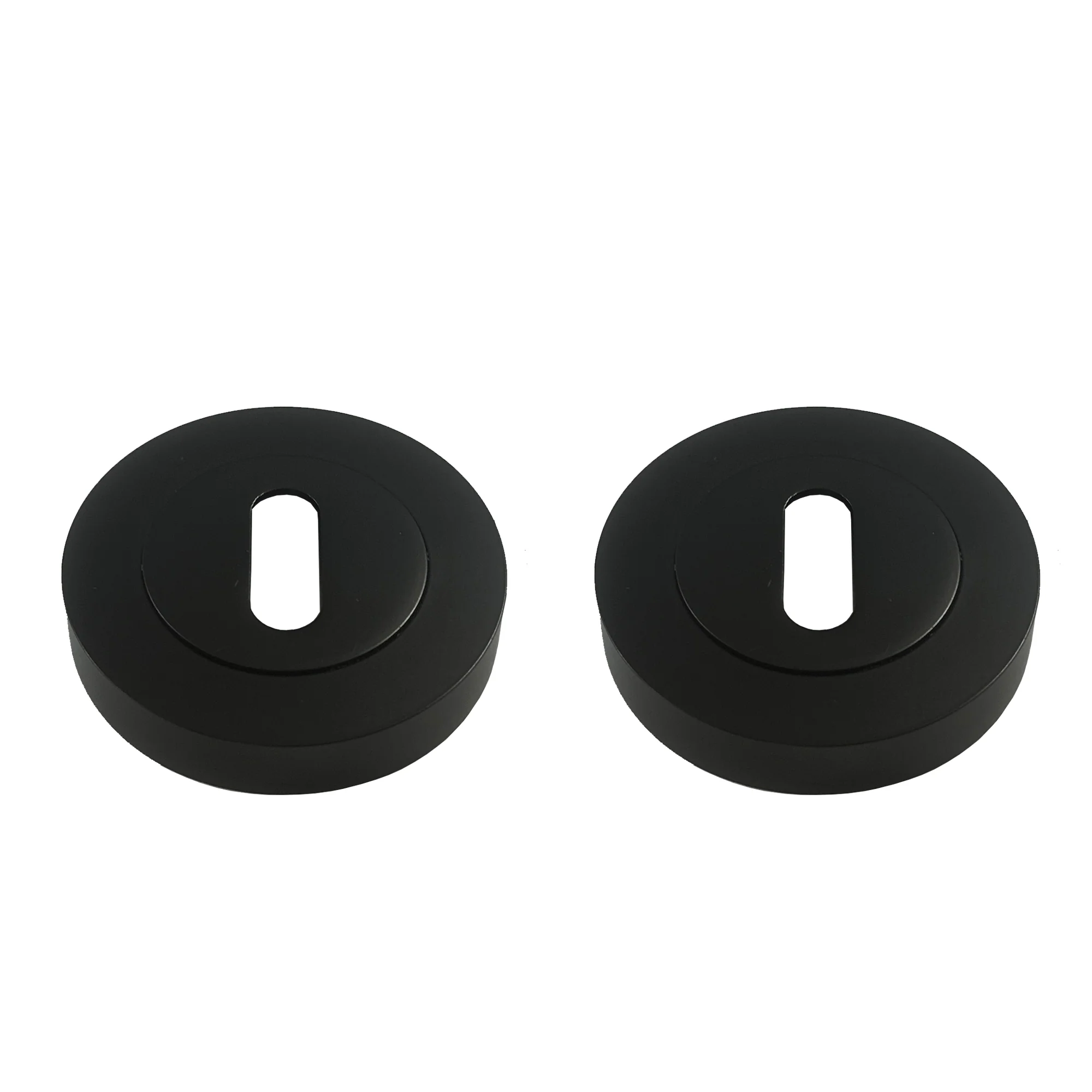 Flat Black Round Escutcheon Set - Image 4