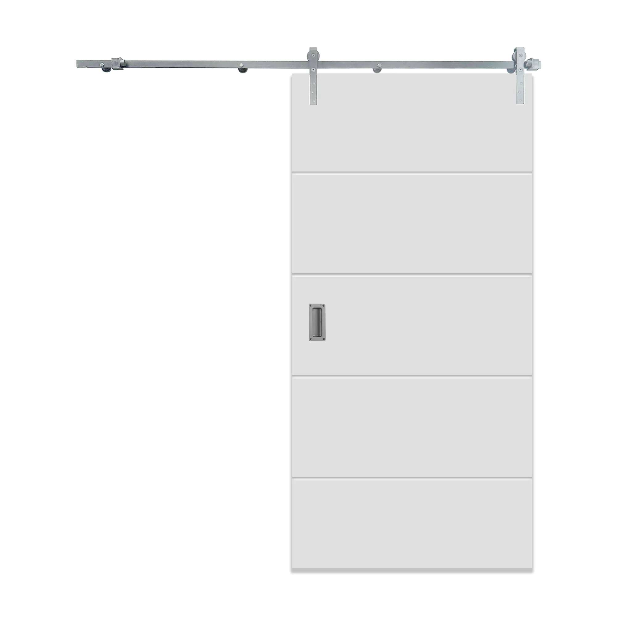 Manhattan White Primed Barn Door Set (40mm) - Image 4