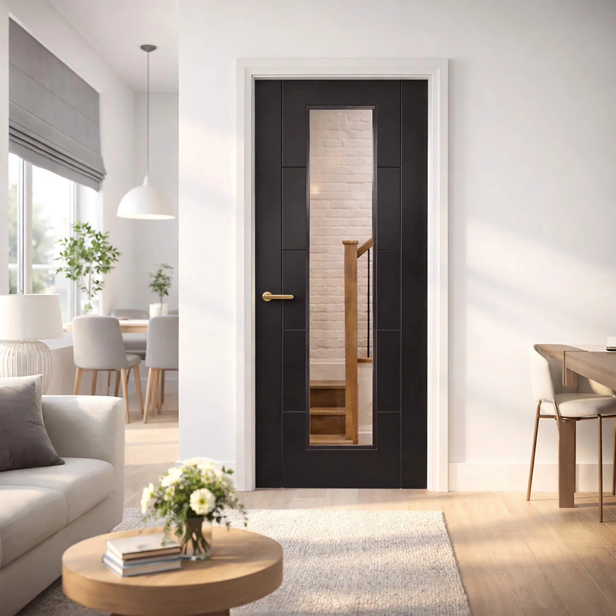 Mexicano Black Primer Plus 1 Lite Diamond Cut Pre-Glazed Door (35mm) - Image 4