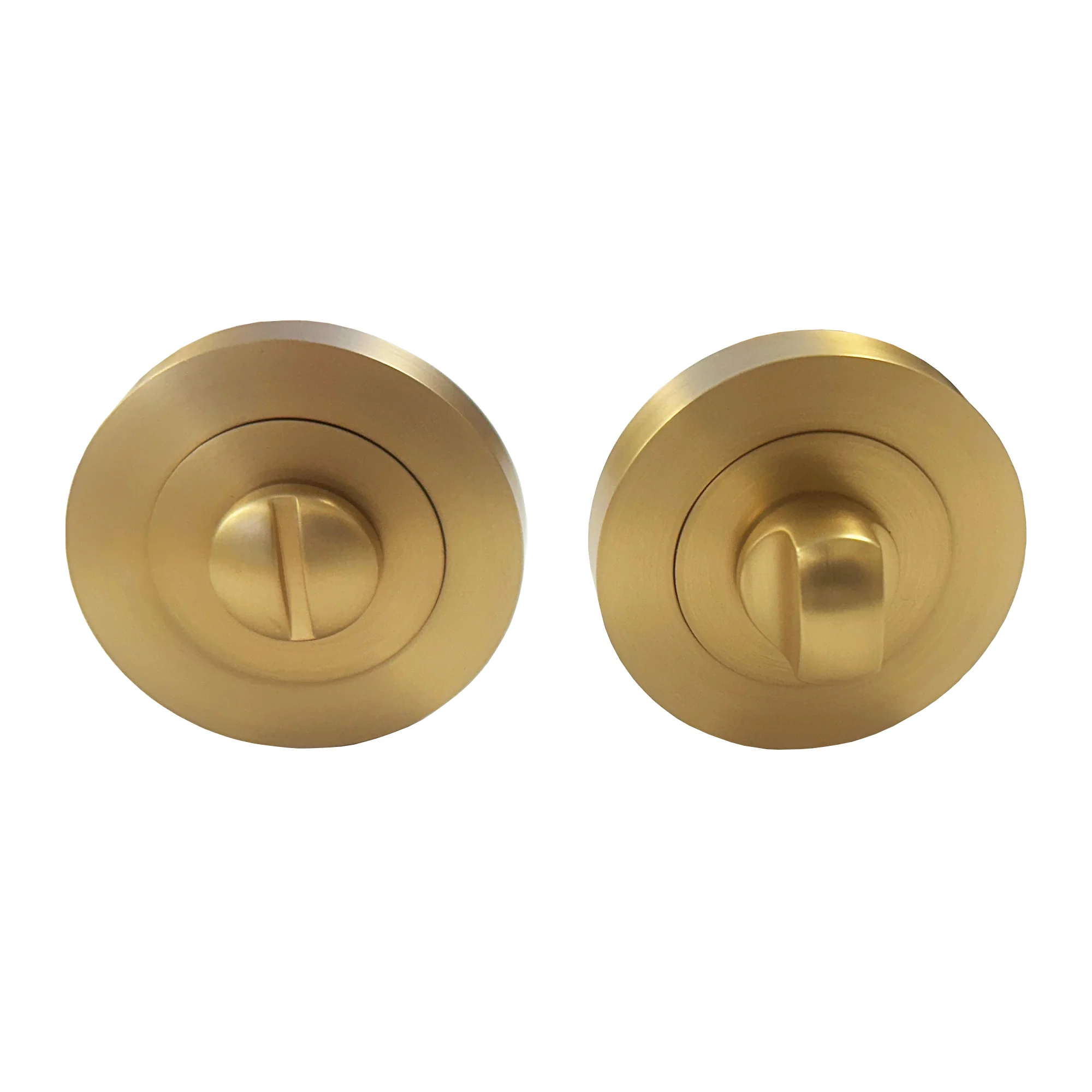 Satin Brass WC Round Thumbturn Set - Image 4