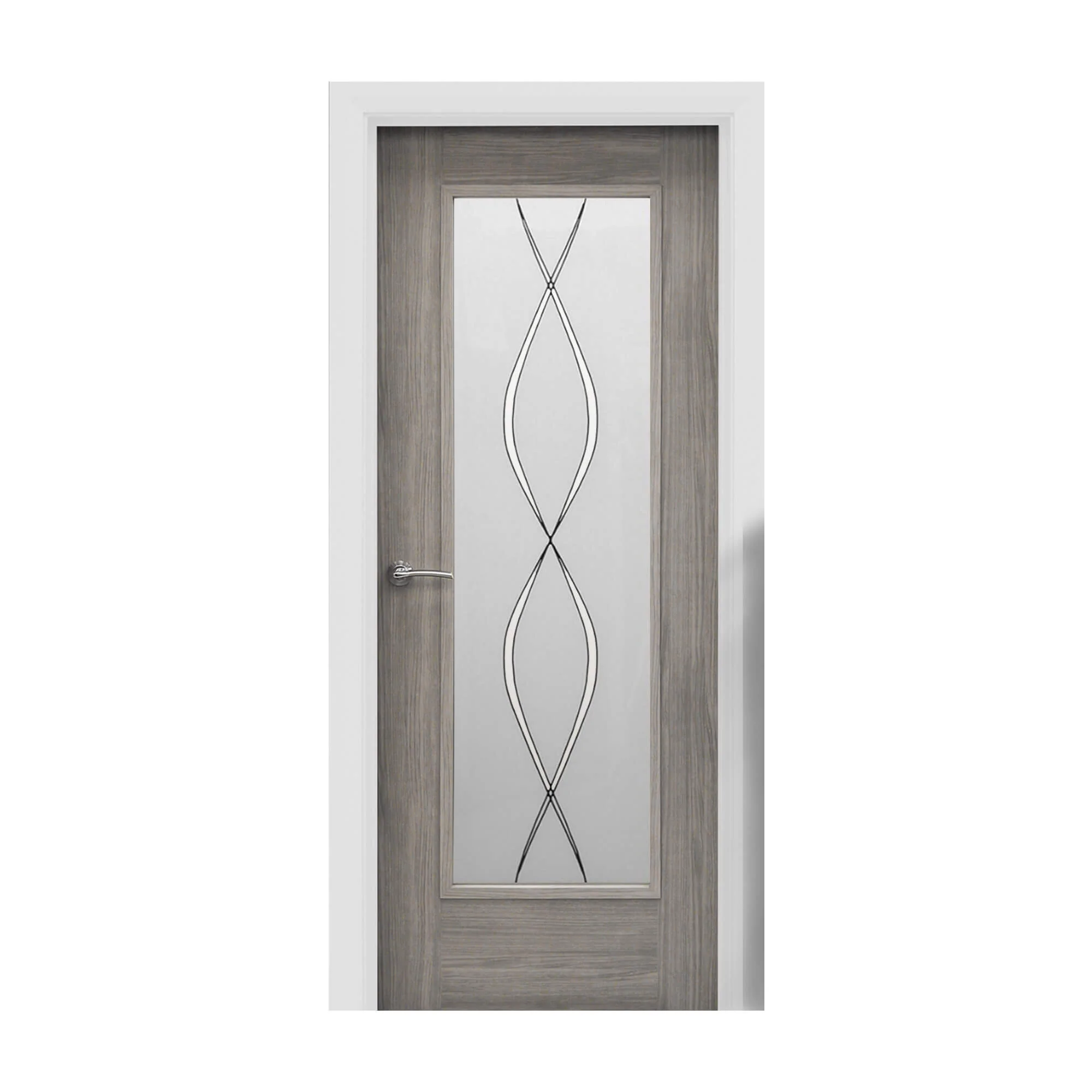 Shaker Lava Grey 1 Lite Unglazed Laminate Door (40mm) - Image 8