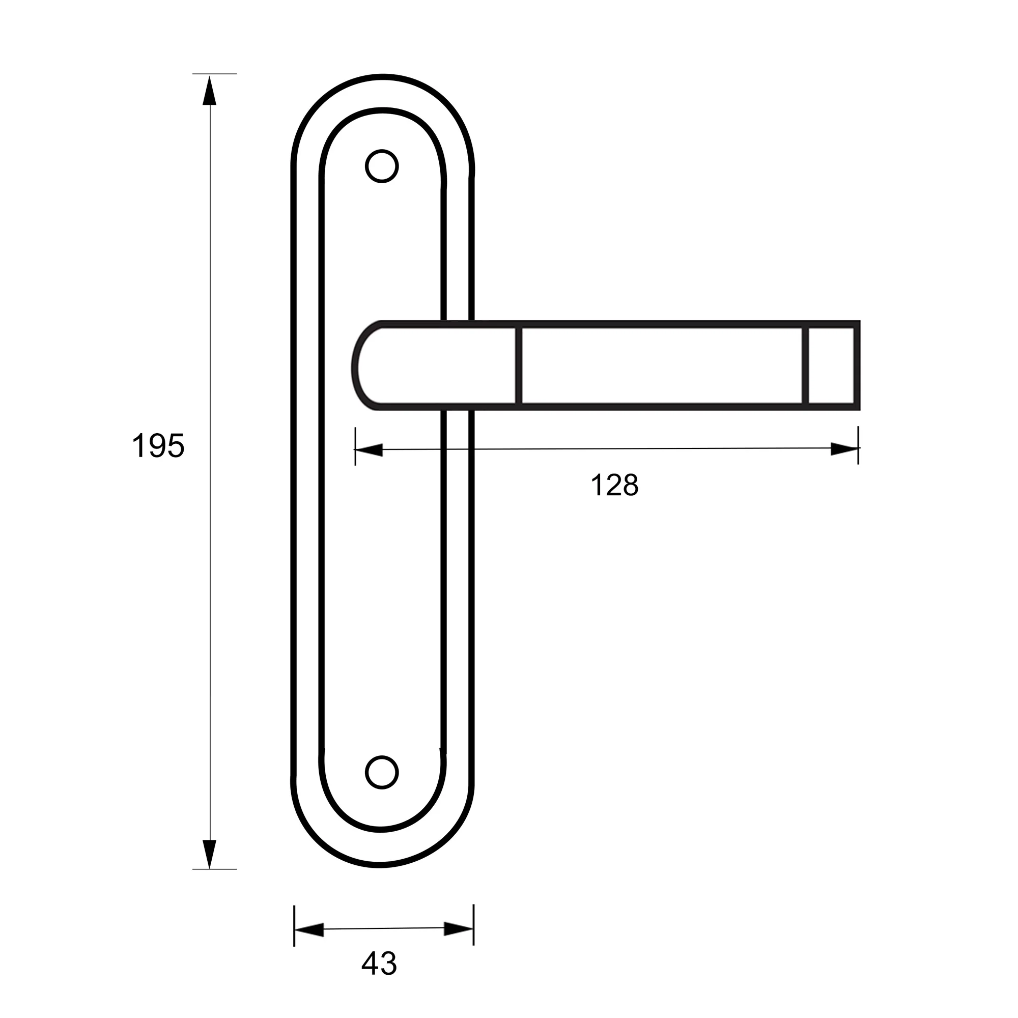 Tempest Nickel Brushed & Polished Chrome Backplate Handle - Image 4