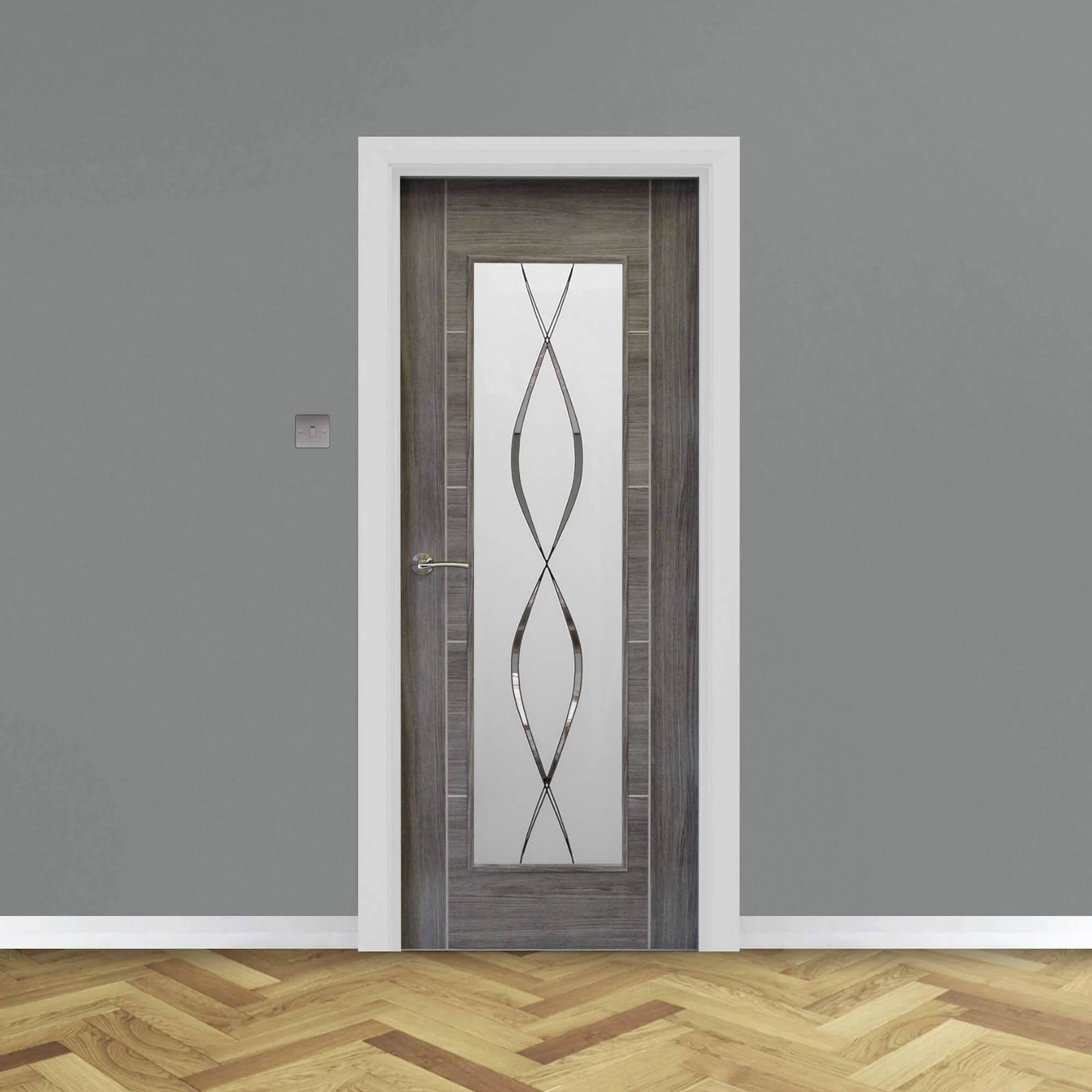 Tigris Granite Grey 1 Lite Unglazed Laminate Door (40mm) - Image 6