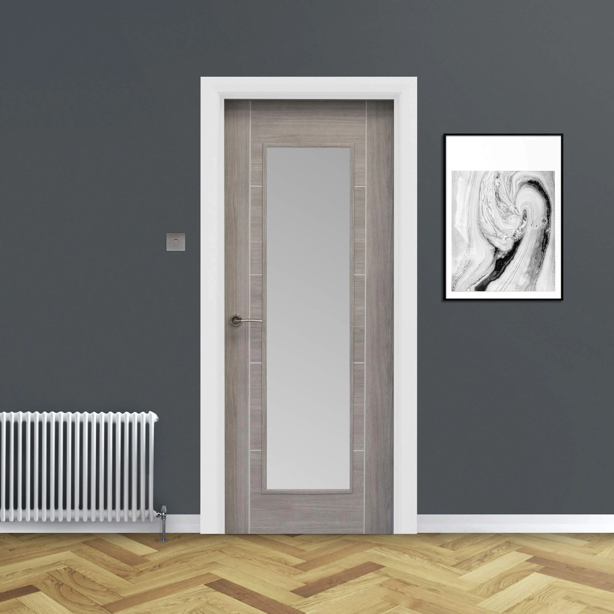 Tigris Lava Grey 1 Lite Unglazed Laminate Door (40mm) - Image 6