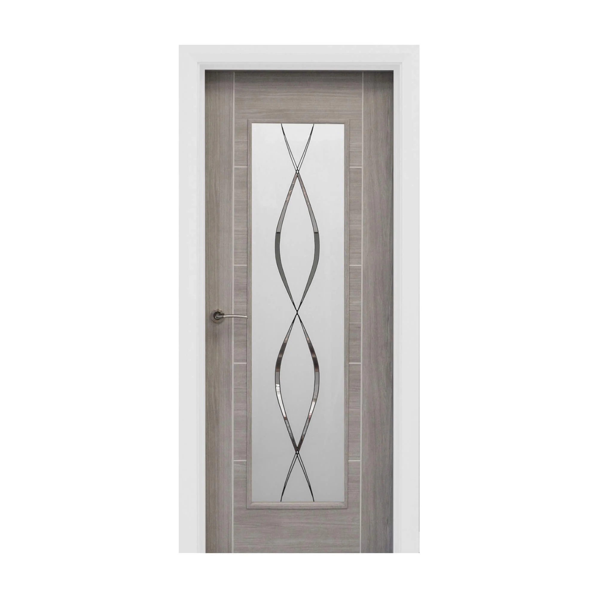 Tigris Lava Grey 1 Lite Unglazed Laminate Door (40mm) - Image 8