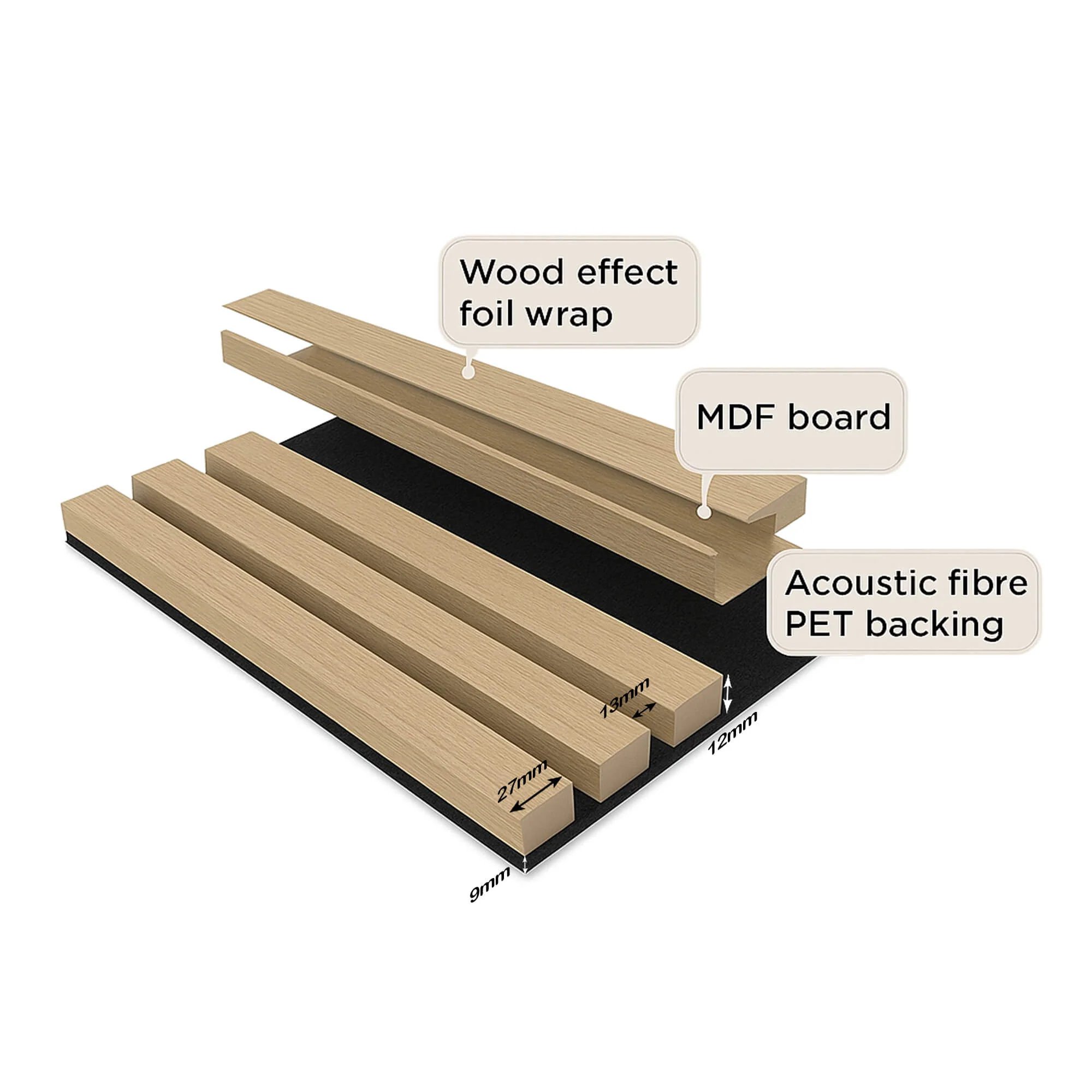 Black Acoustic Slatwall Panel - Image 4